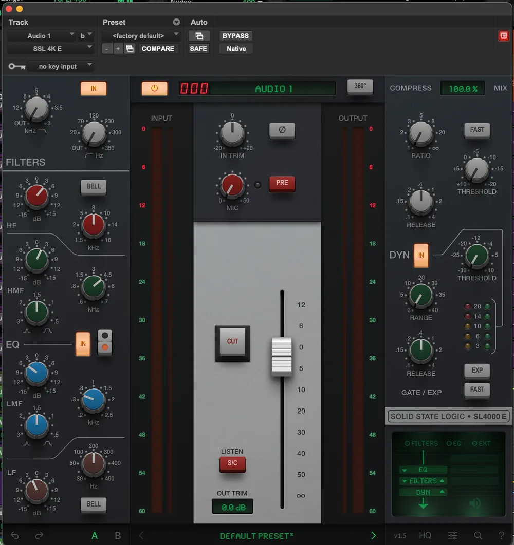 SSL 4K E Channel Strip — หนึ่งในเชนเสียงร้องที่ Eric ใช้ประจำ